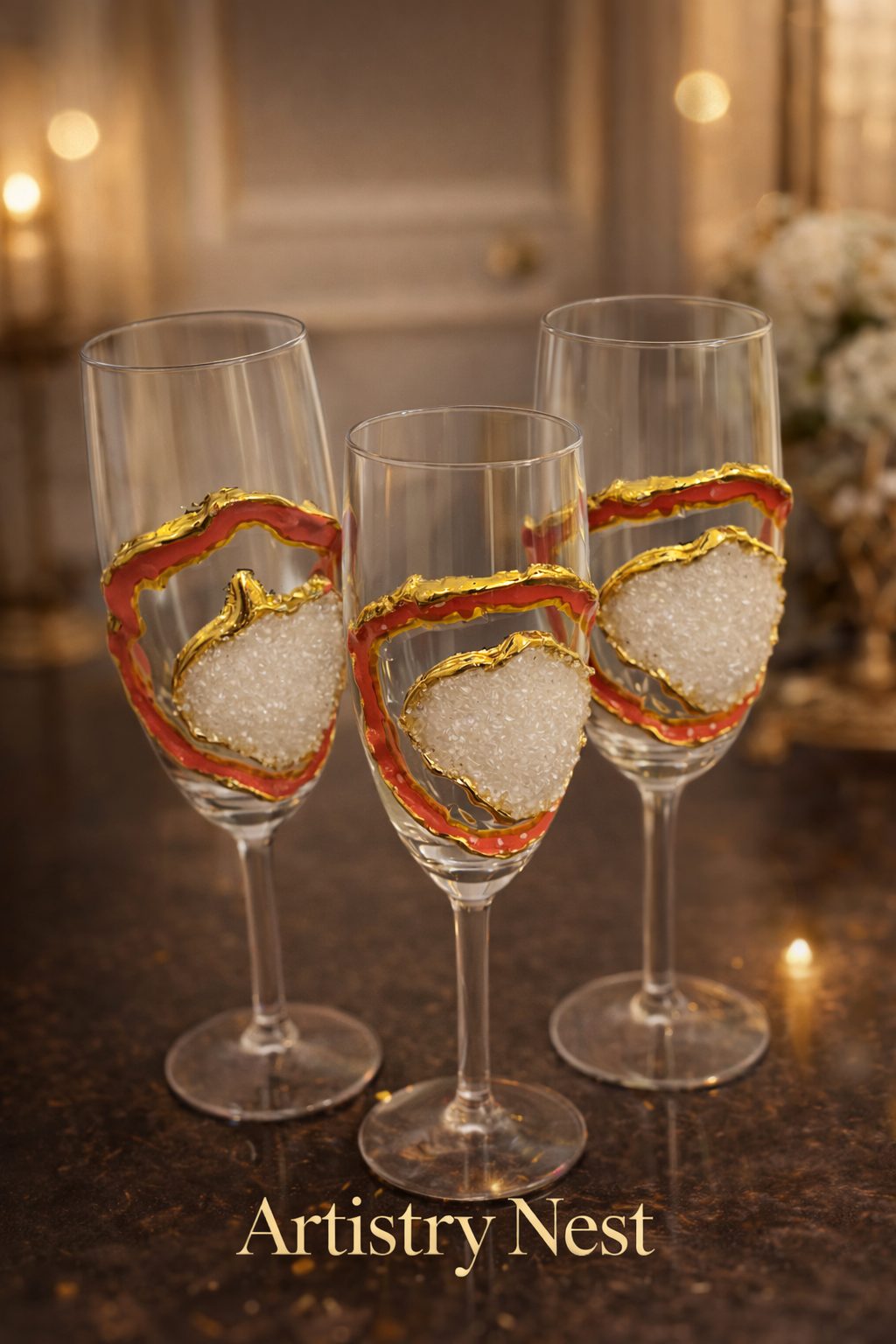 Resin decorative glass