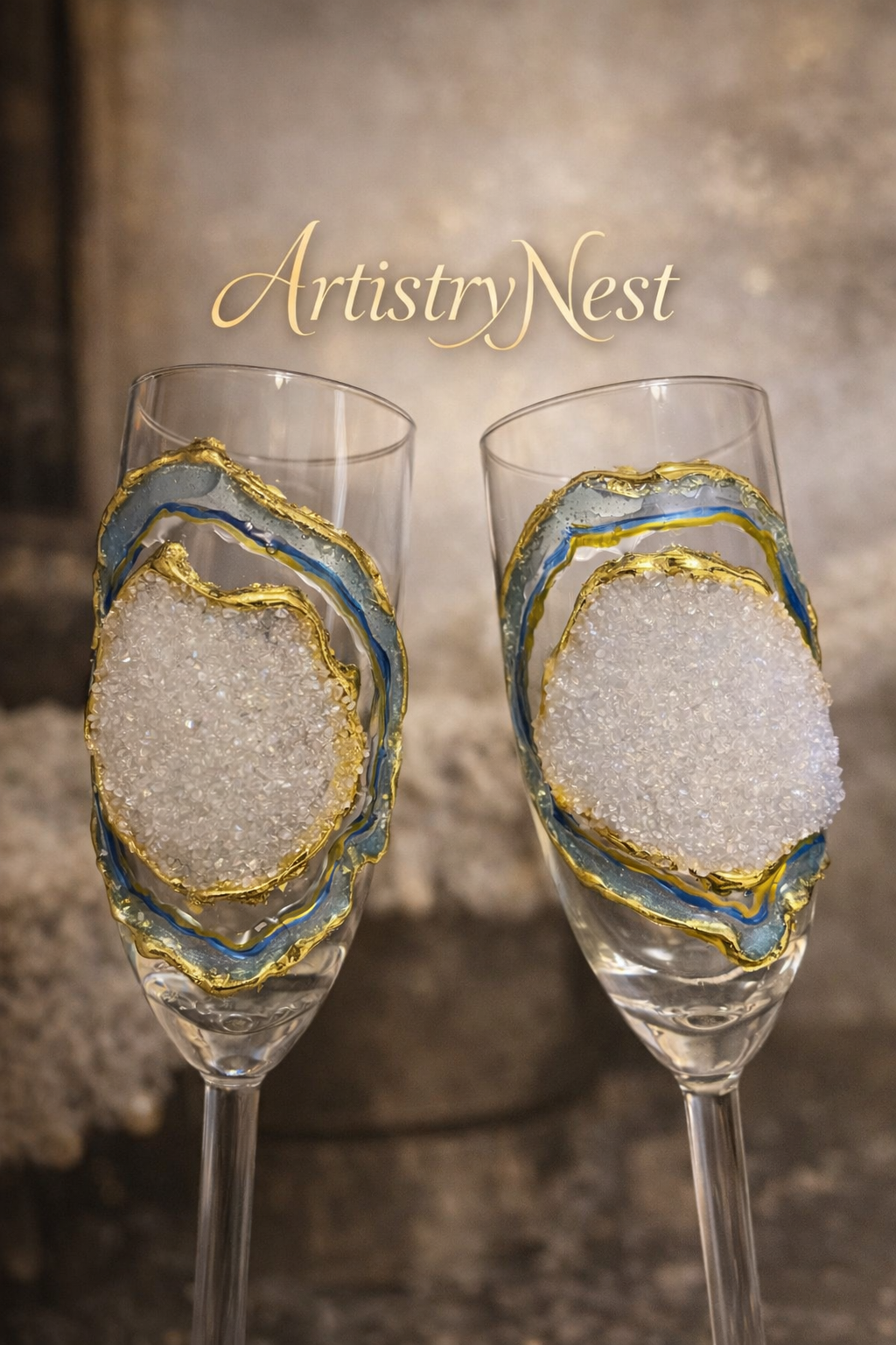 Resin decorative glass