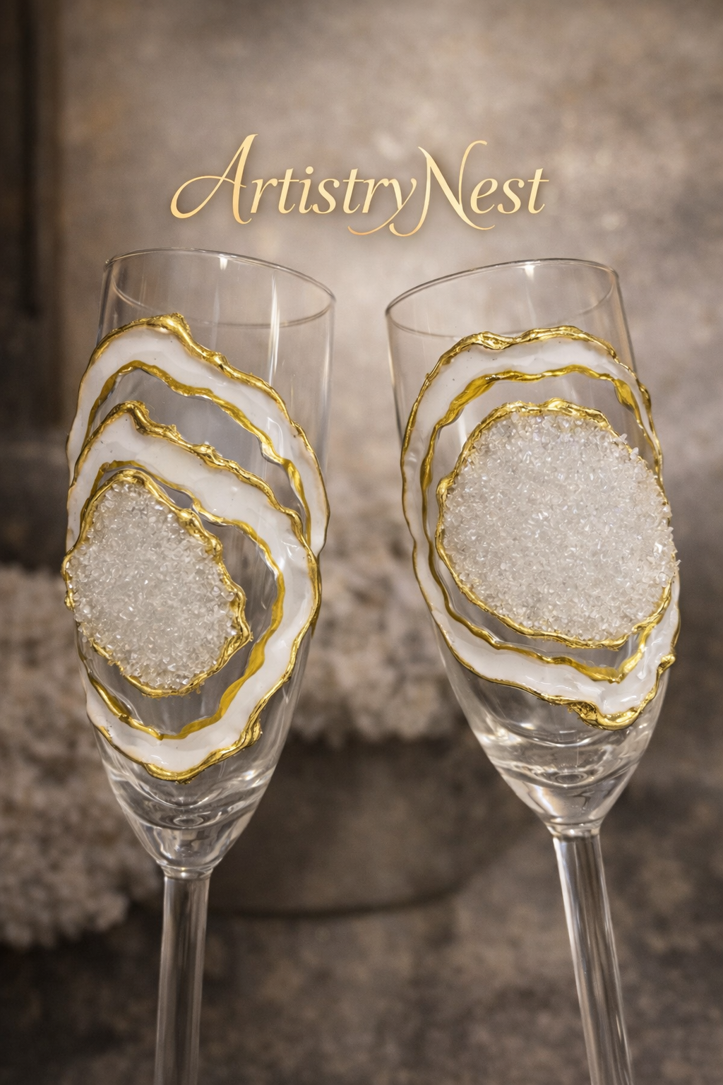 Resin decorative glass